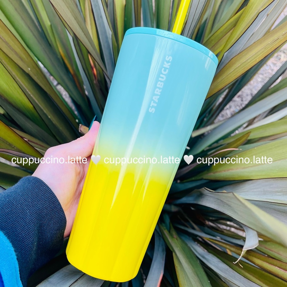💙LAST ONE💛Starbucks Blue & Yellow Puffy SS Tumbler
